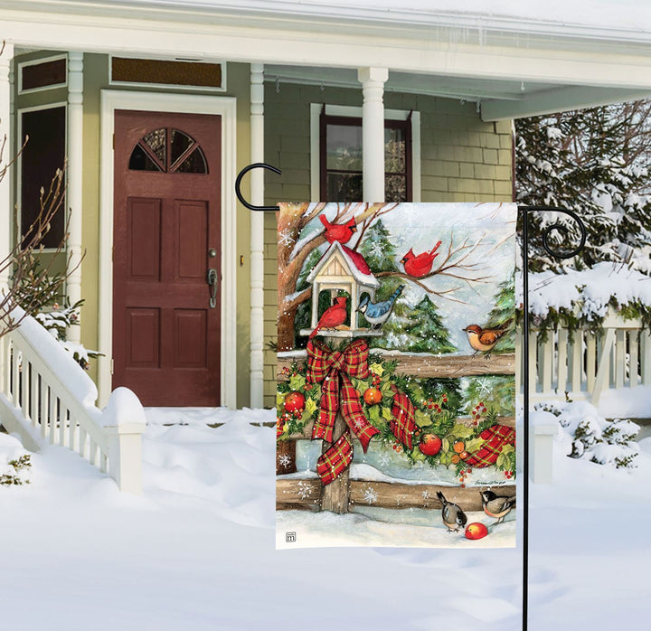 Christmas at the Birdhouse Garden Flag