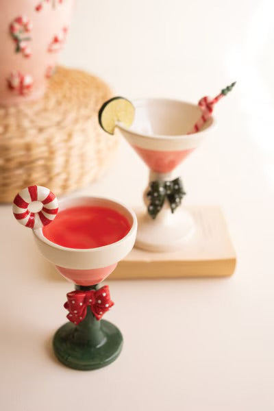 Cheers to Christmas Ceramic Martini Glass