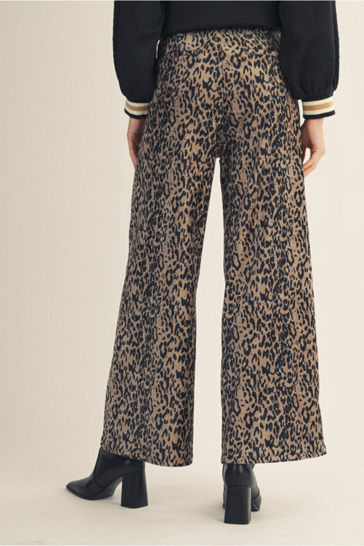Savannah Streets Leopard Wide-Leg Pants