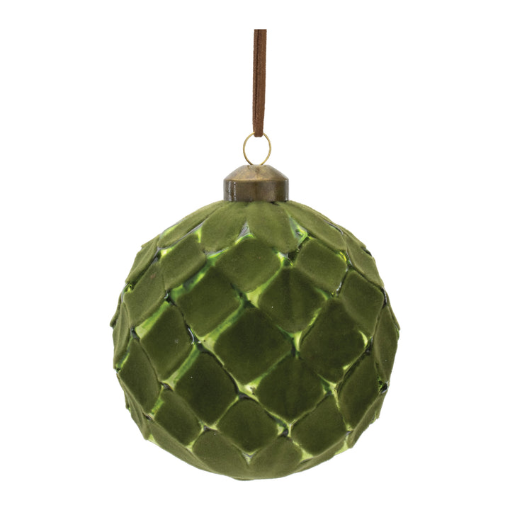 Evergreen Textured Glass Ornament