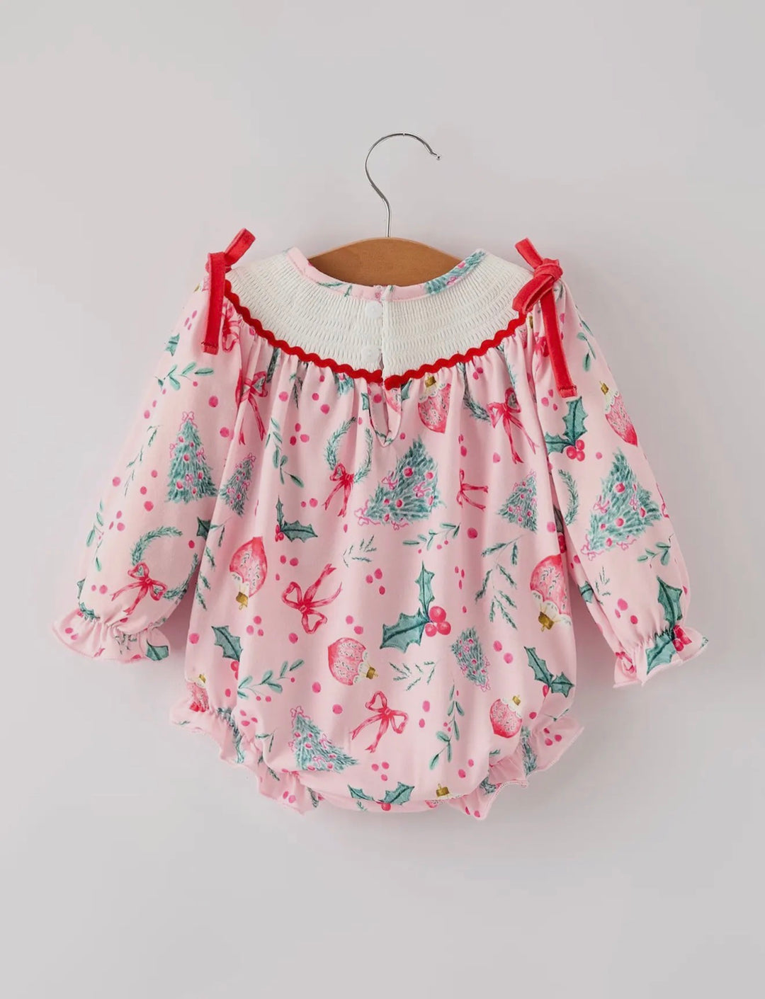 Pink Noel Smocked Bubble