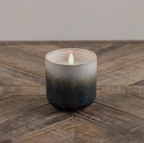 3.75” Blue & White Ceramic 3D Flame Candle