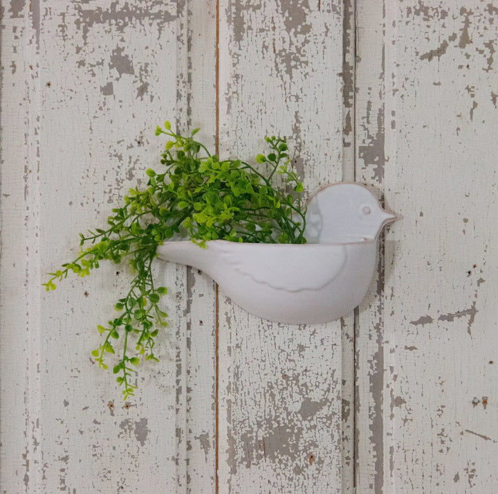 Stoneware Bird Wall Pocket