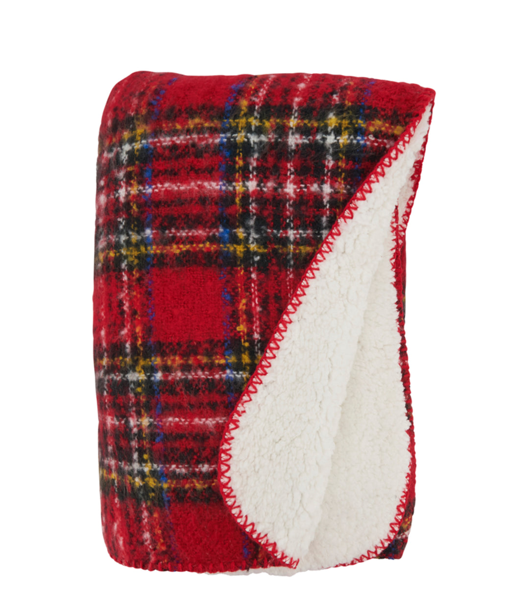 Highland Red Plaid Sherpa Throw – 50” x 60”