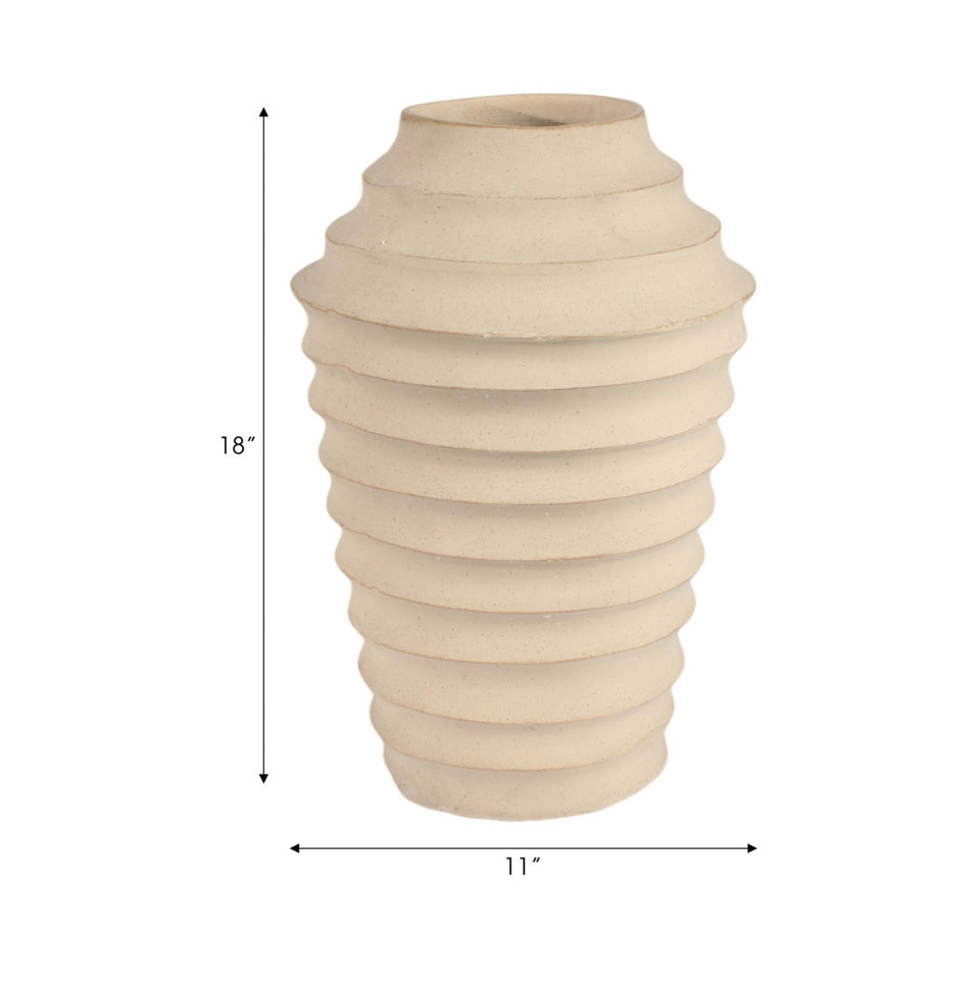 Arlo Ribbed Stoneware Vase