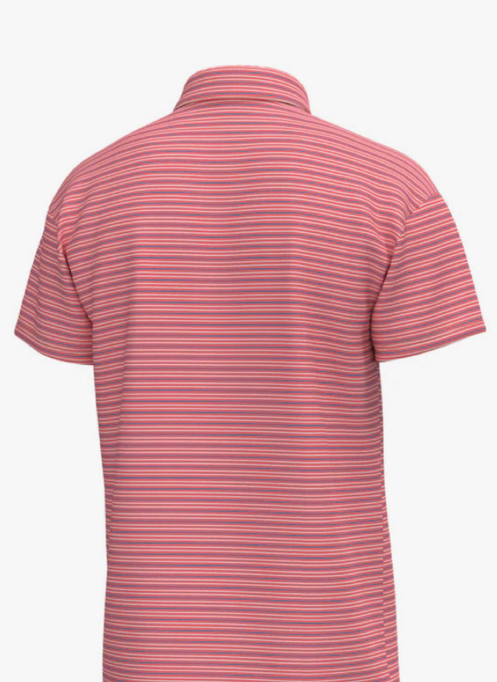 Bayside Stripe Polo - Coral