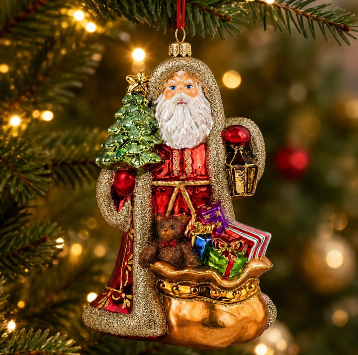 Huras Family: Splendid Santa Glass Ornament
