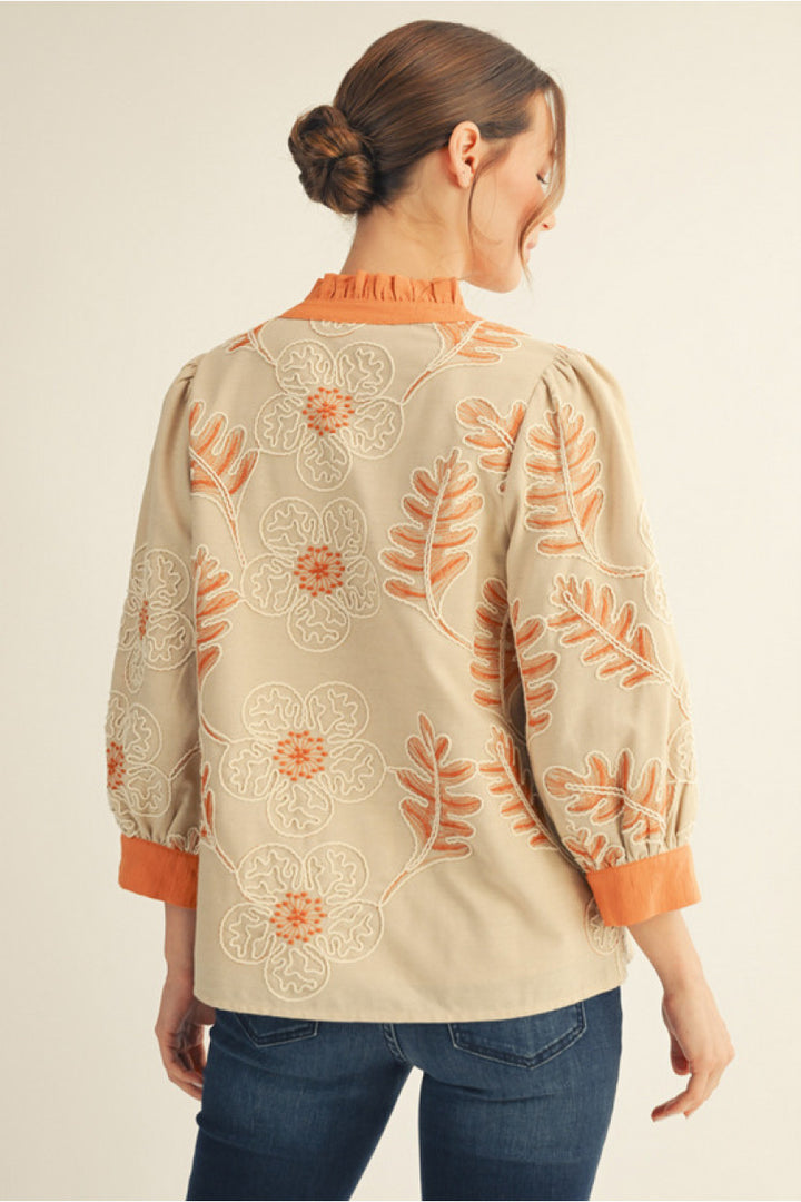 Harvest Bloom Embroidered Blouse
