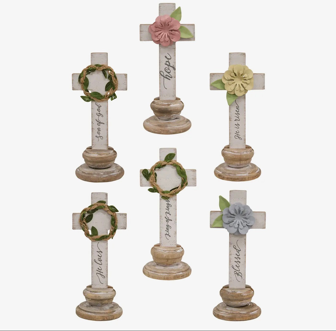 Inspirational Floral Wooden Cross Collection