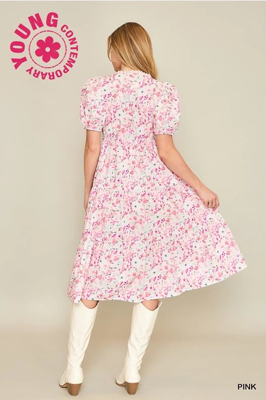 Pick Me Flowers Midi Dress