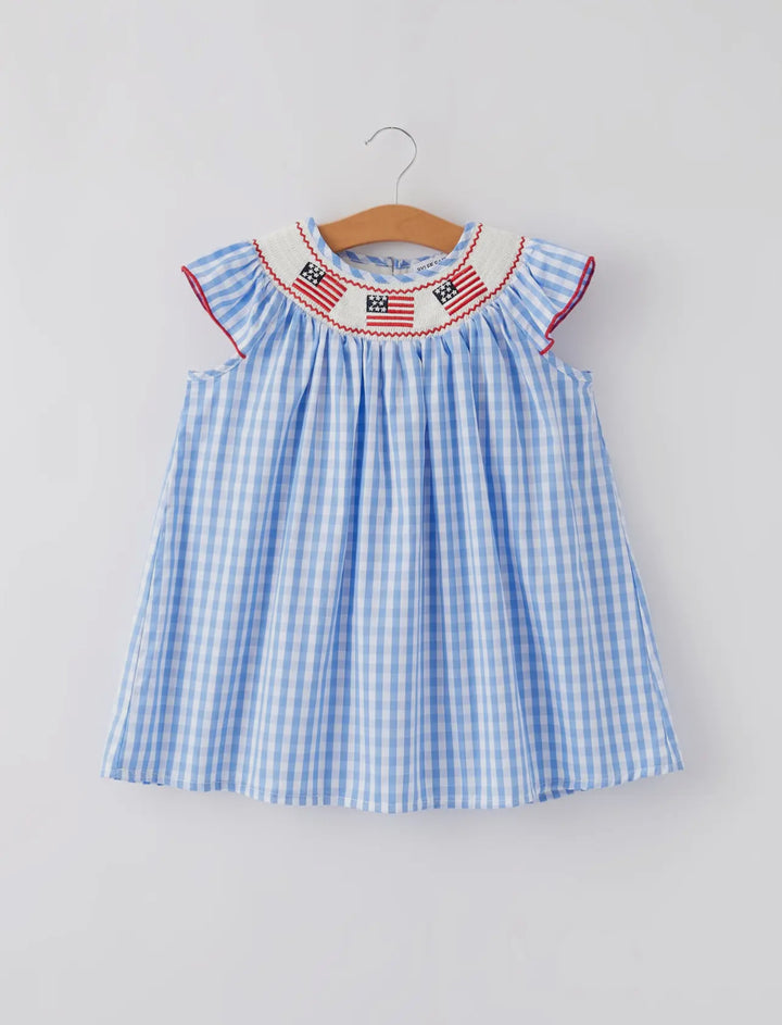 Americana Smocked Embroidered Dress