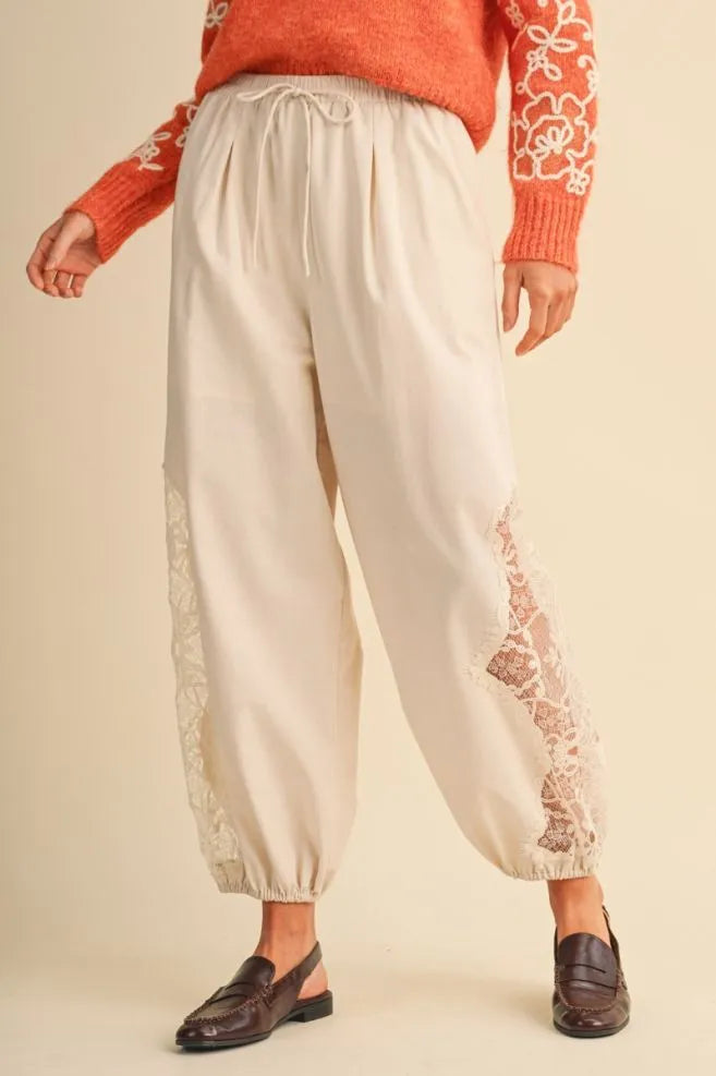 The Camille Lace Inset Pants
