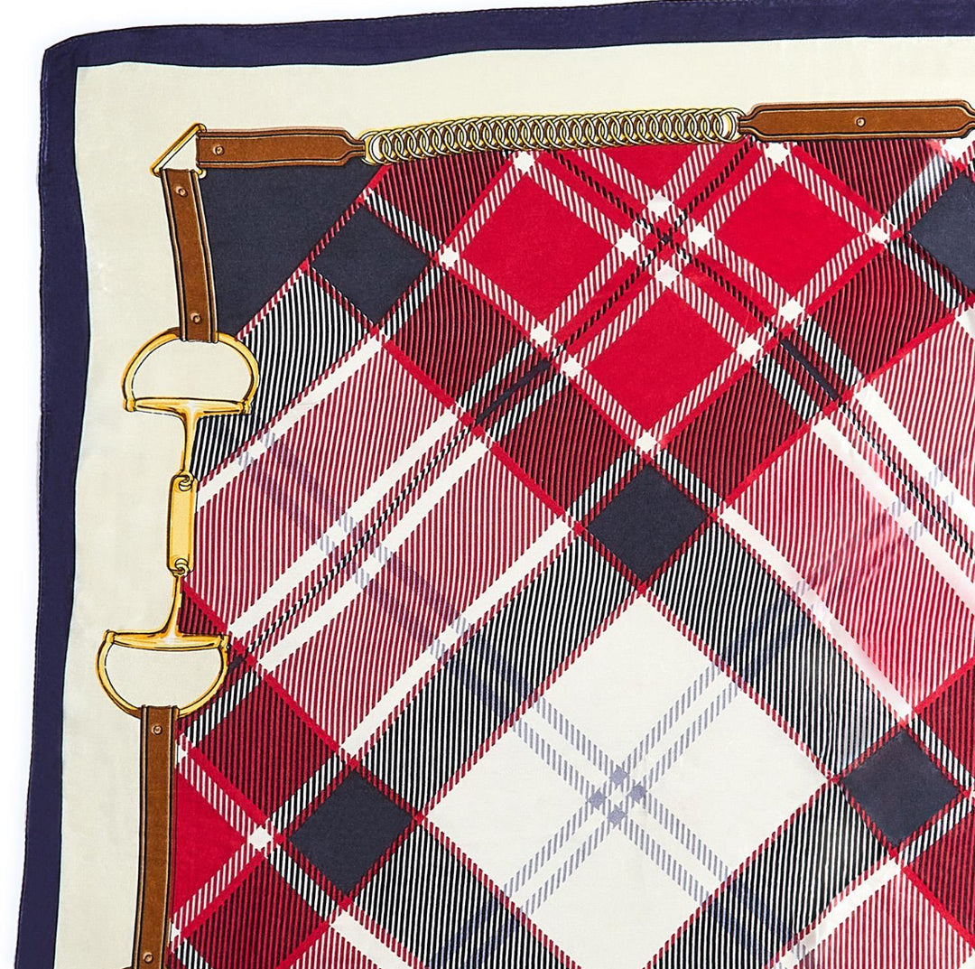 Equestrian Plaid Silky Scarf