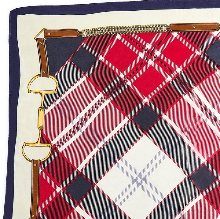 Equestrian Plaid Silky Scarf