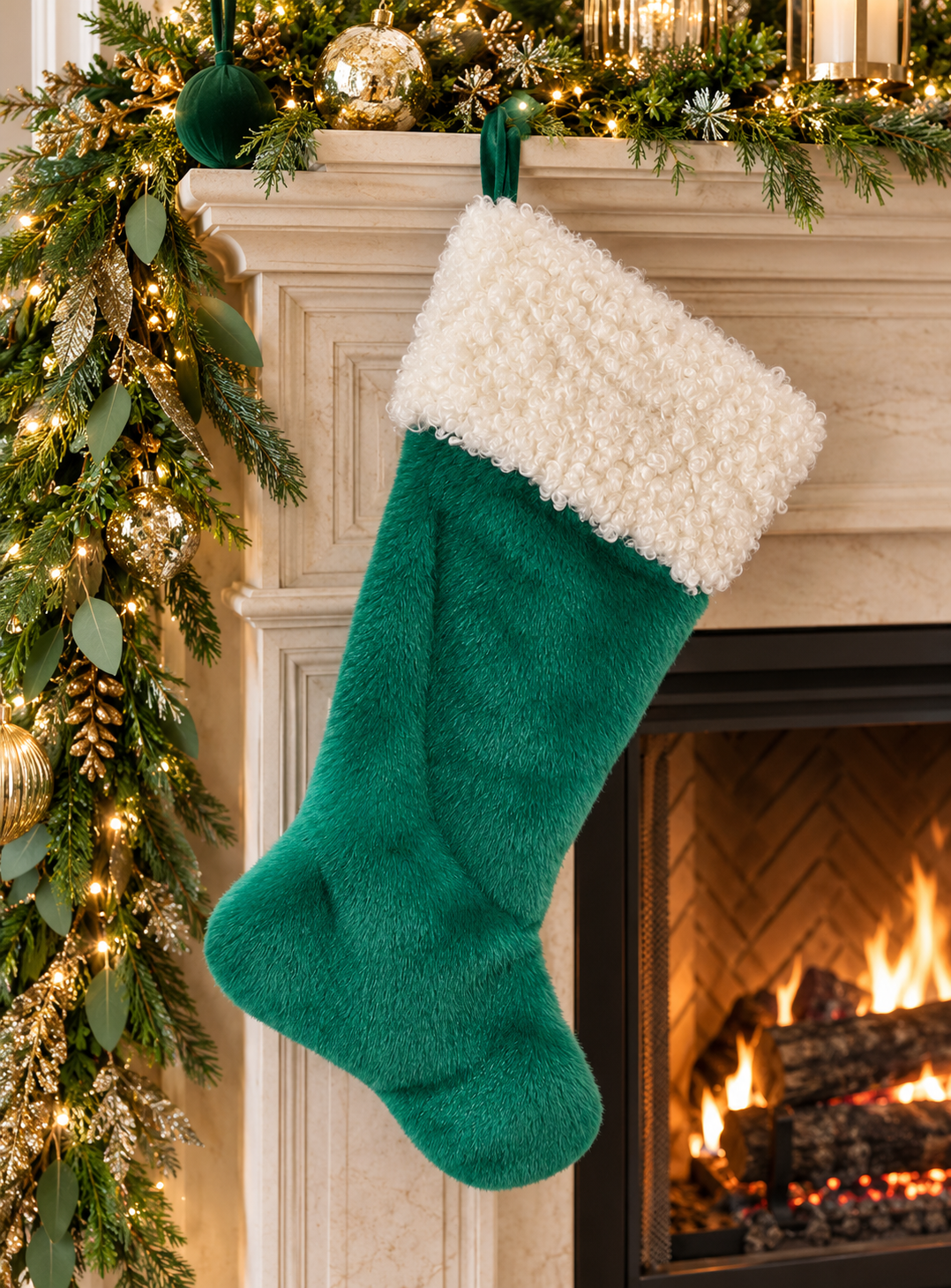 Emerald Luxe Oversized Christmas Stocking