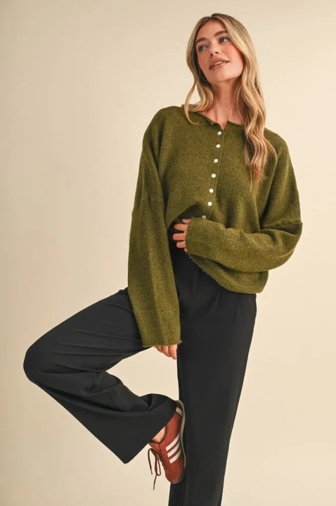 The Arden Olive Cardigan
