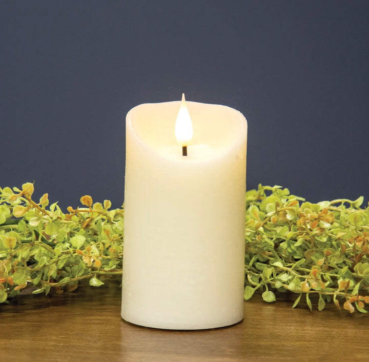 Ivory Everlasting Blow-Out LED Pillar Candle – 3” x 5”