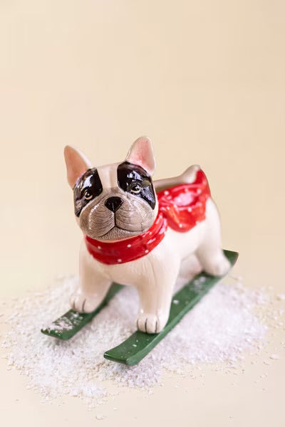Ski Lodge Pup Ceramic Planter