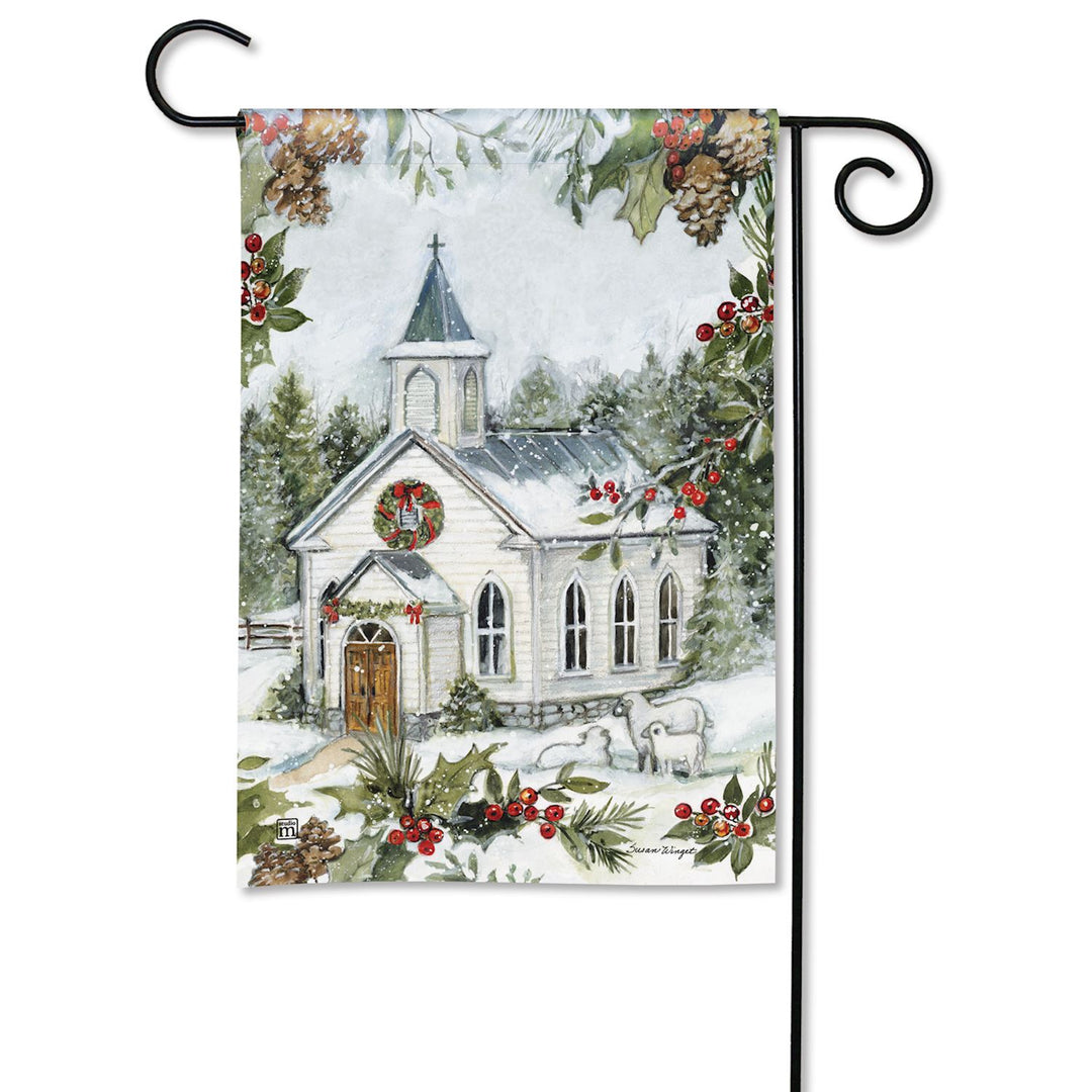 Christmas Chapel Garden Flag