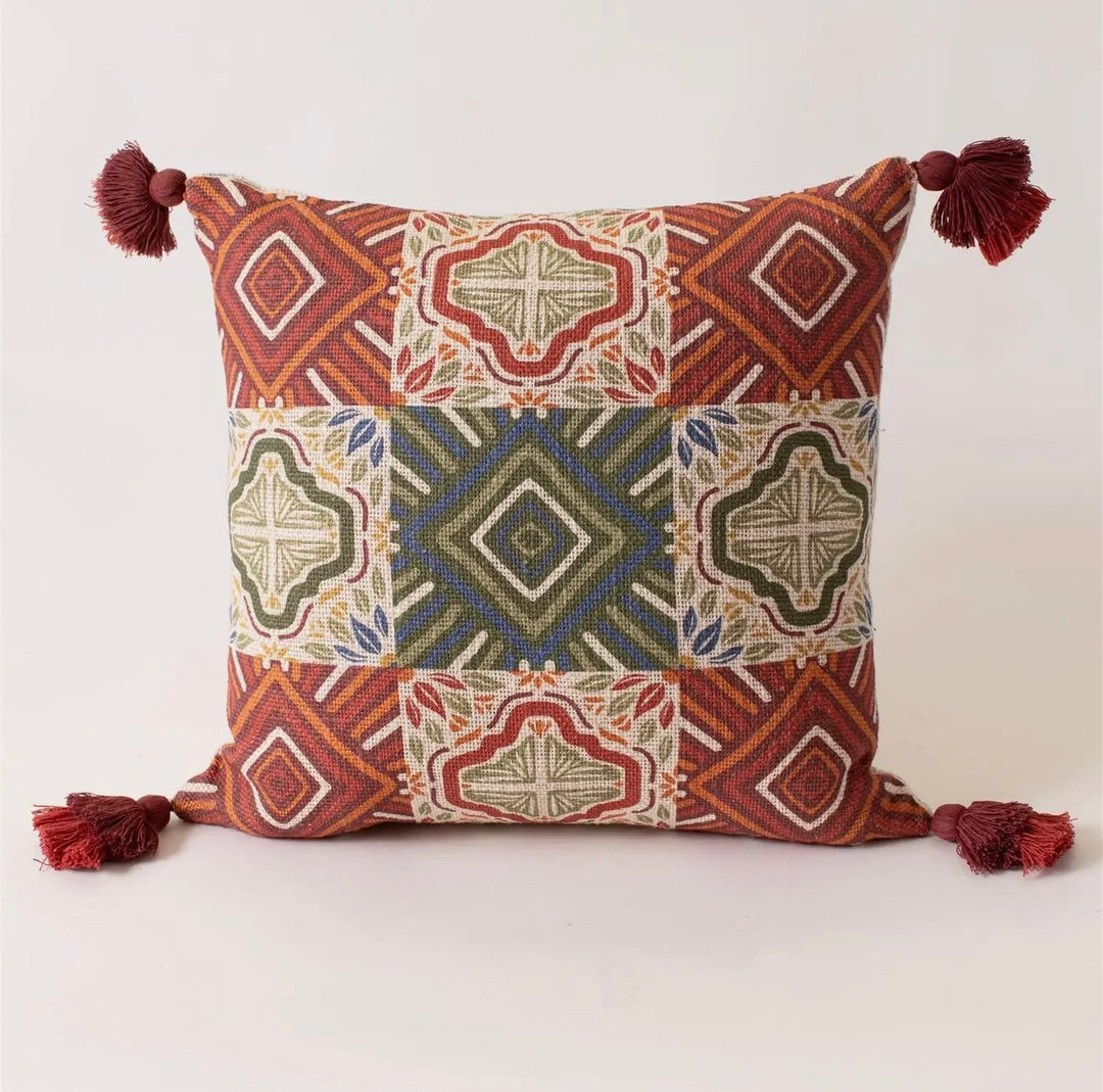 Sierra Mosaic Tassel Pillow – 16” Square