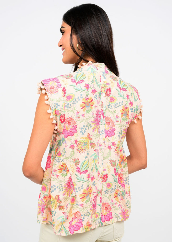 Poms and Blossoms Top