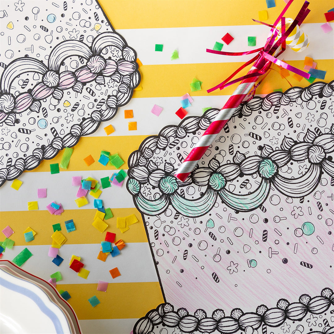 Coloring Birthday Cake Placemats