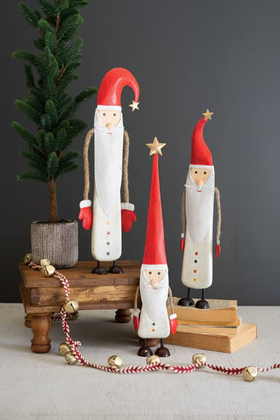 St. Nick Painted Metal Santas