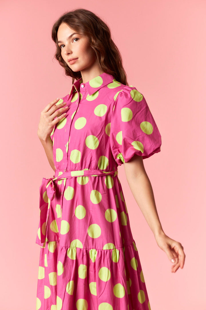 Electric Garden Polka Dot Maxi Dress