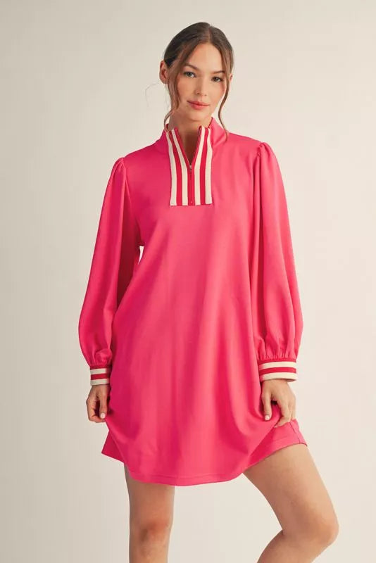 Pink Varsity Popover Shift Dress