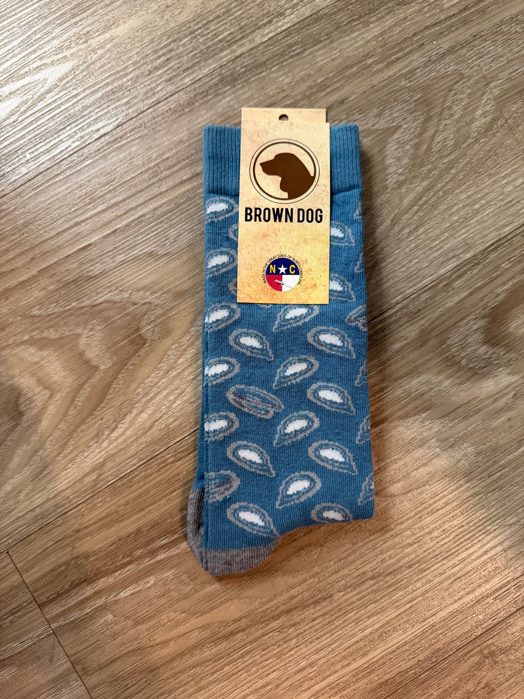 Brown Dog Coastal Oyster Crew Socks