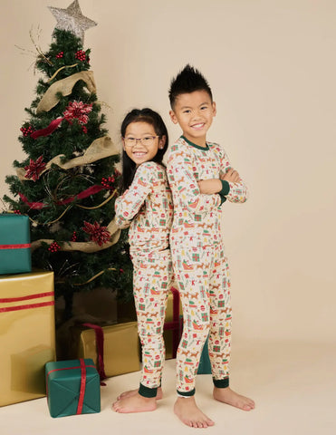 Vintage Holiday Bamboo Christmas PJs - Kids