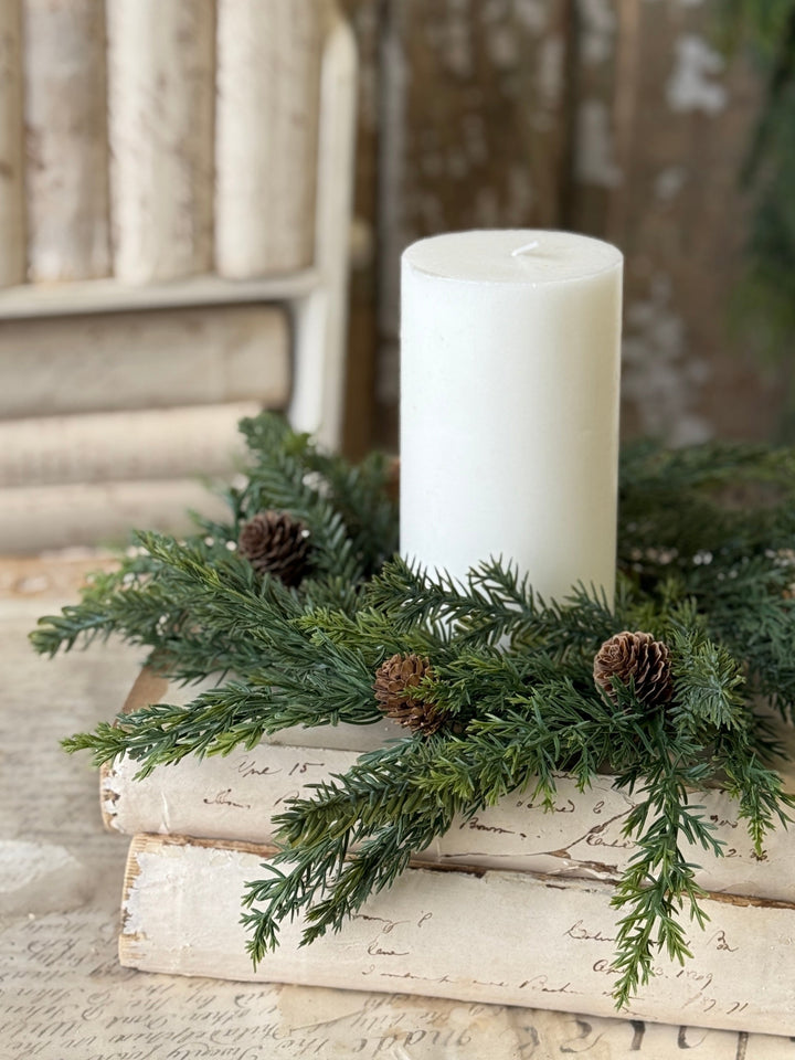 Woodland Pinecone Evergreen Candle Ring