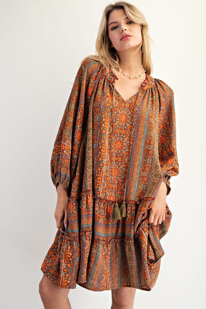 Autumn Muse Boho Dress - Plus