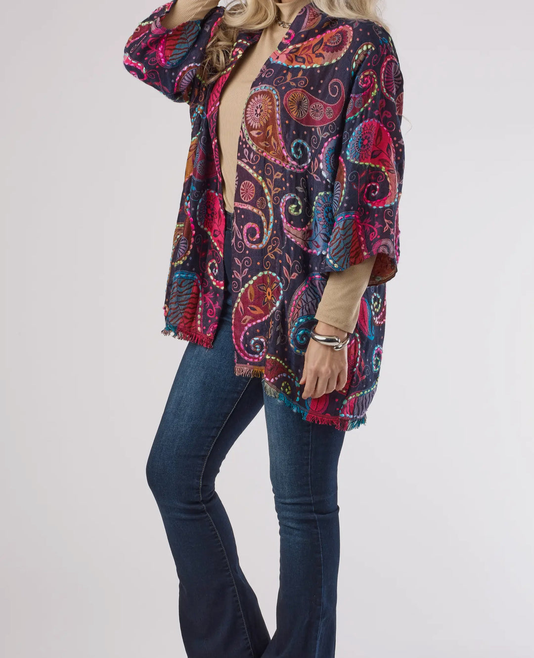 Boho Paisley Fringe Kimono