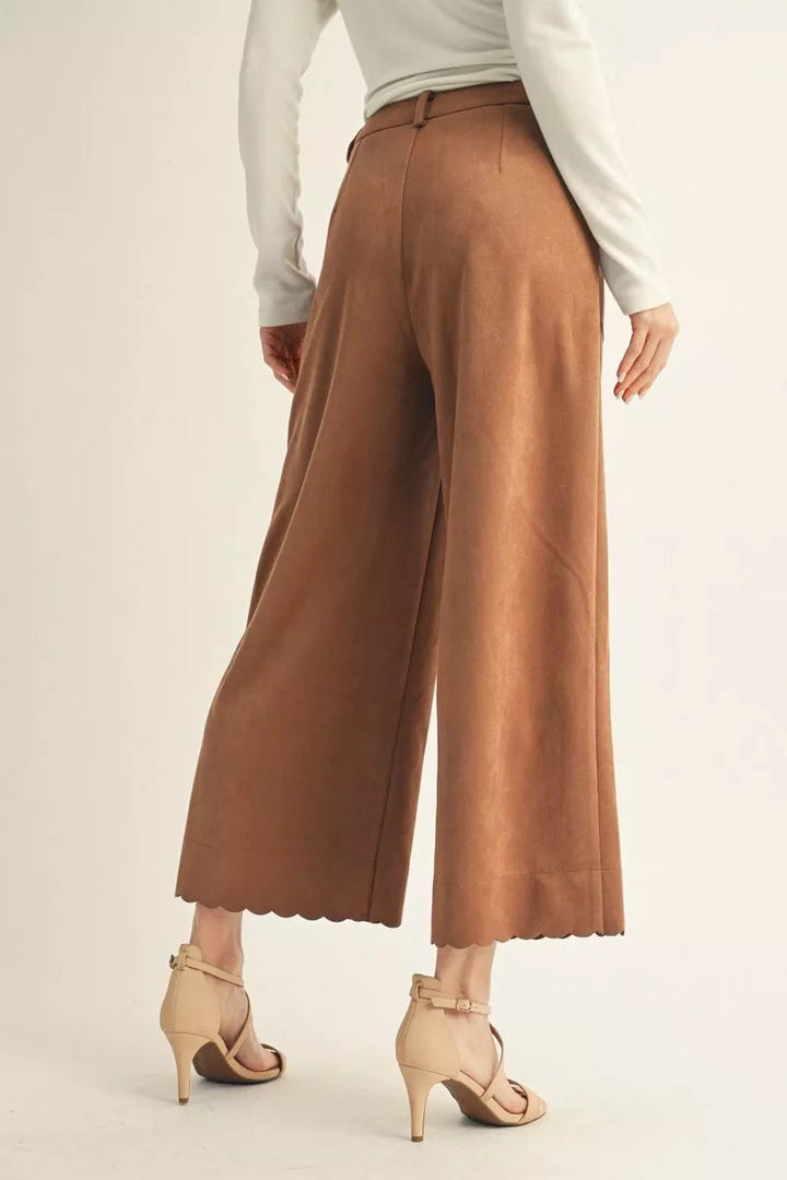 Sienna Scallop Wide-Leg Trousers