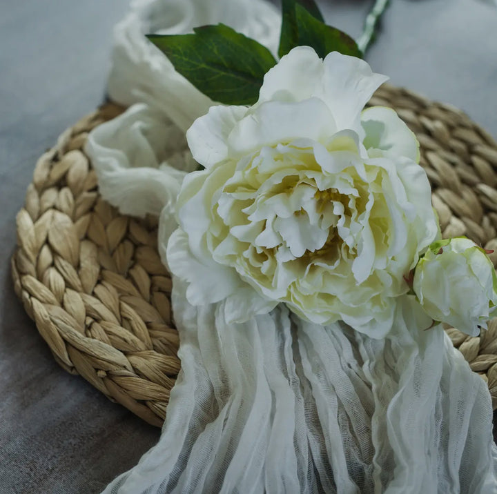 15” Cream Peony Stem