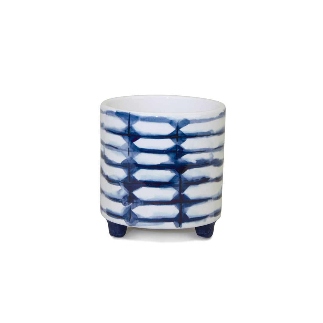 Indigo Grid Footed Planter