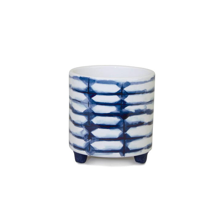 Indigo Grid Footed Planter