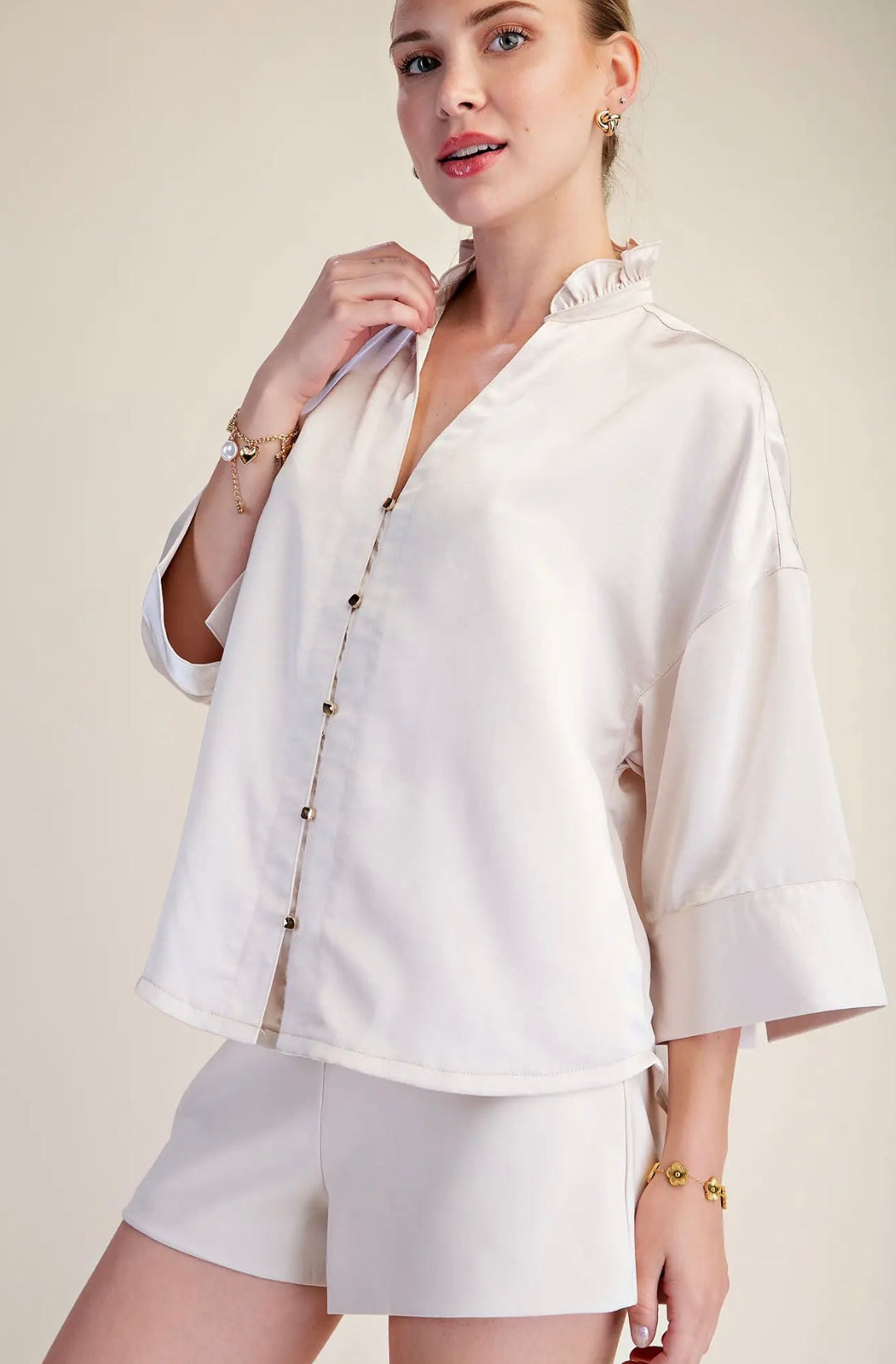 The Pearl Button Blouse