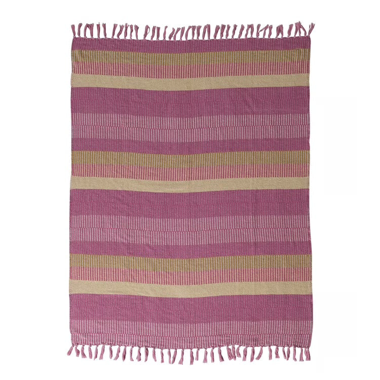 Blush Stripe Recycled Cotton Throw