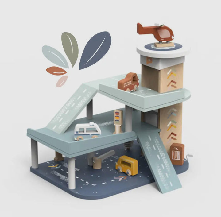 Wooden Parking Garage Playset