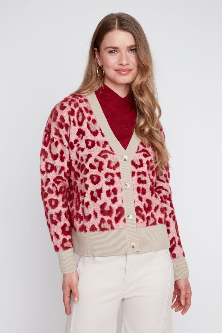 Rosé Leopard Cardigan