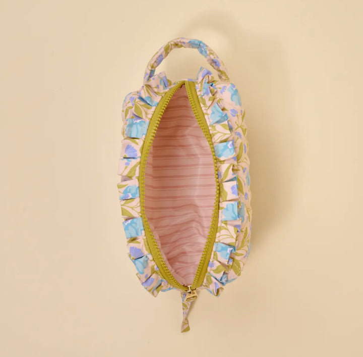Bluebell Bloom Ruffle Cosmetic Pouch