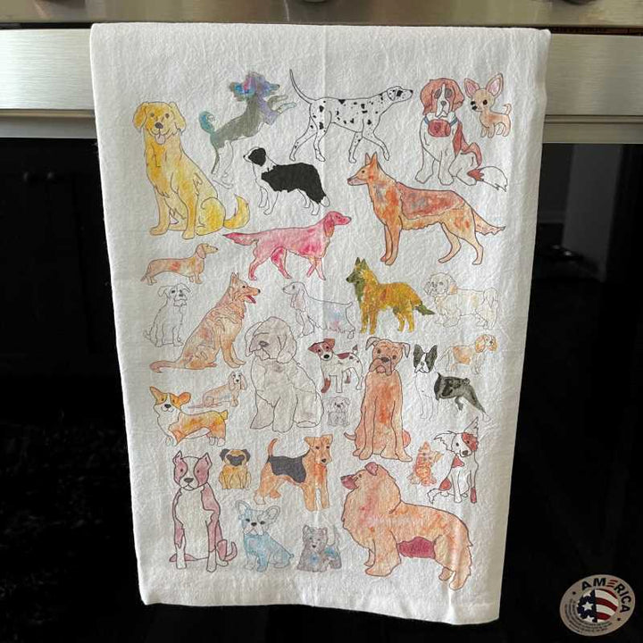 All My Dogs Tea Towel