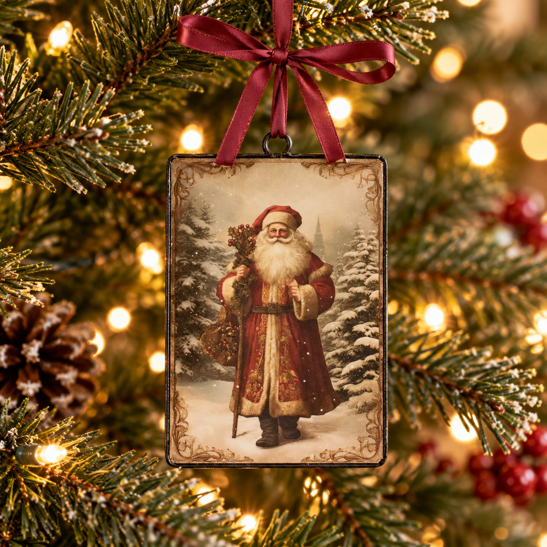Vintage-Inspired Santa Iron Ornament