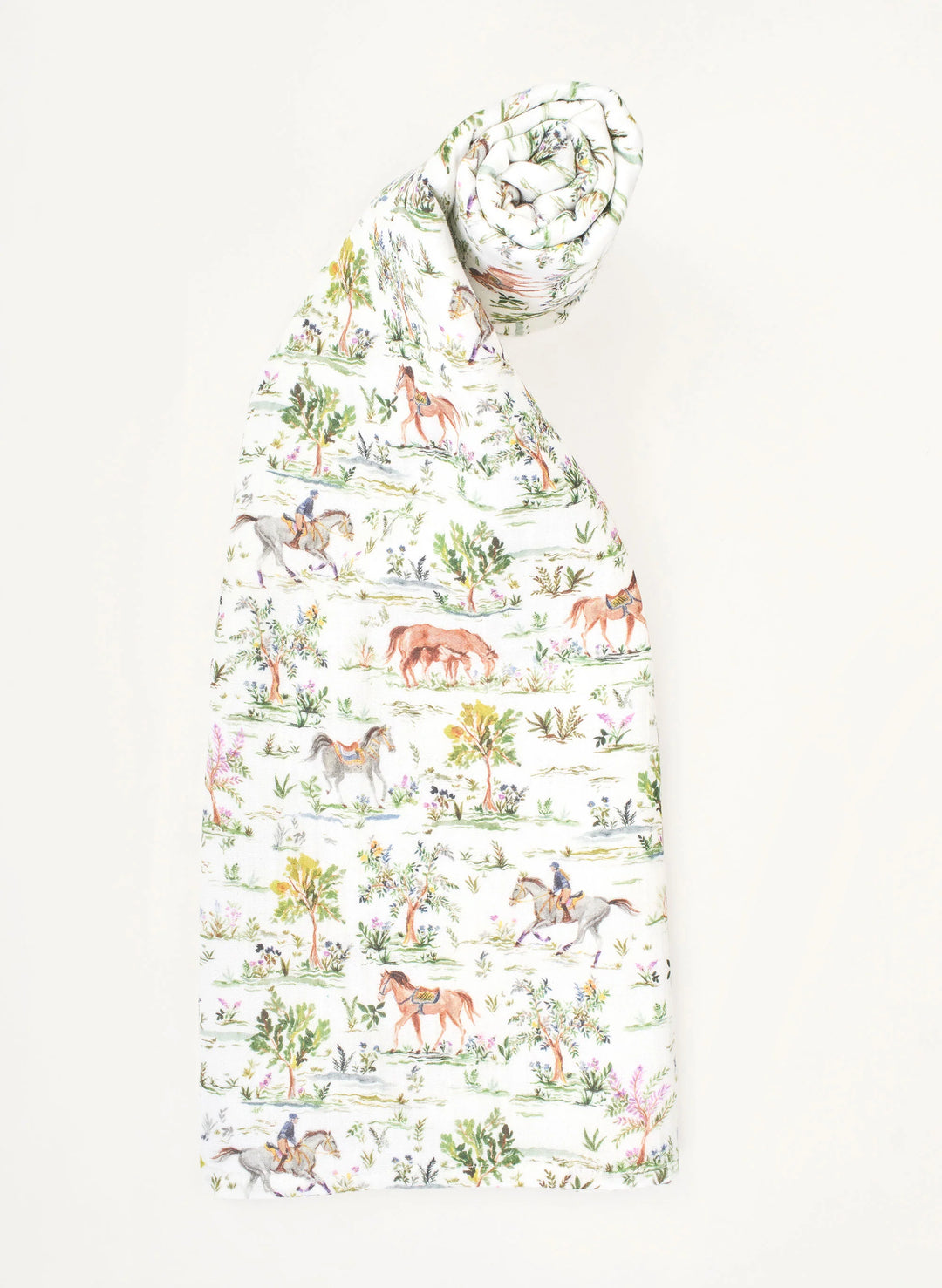 Countryside Horses Muslin Shawl Blanket