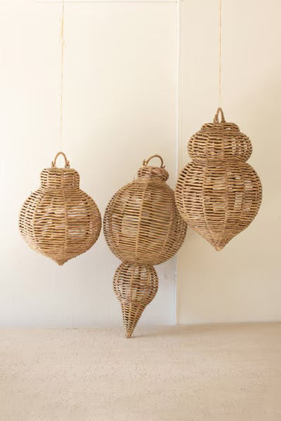 Natural Seagrass Hanging Ornaments