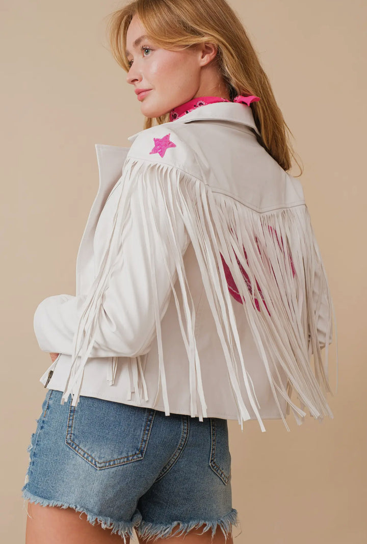 Pink Cowgirl Fringe Jacket