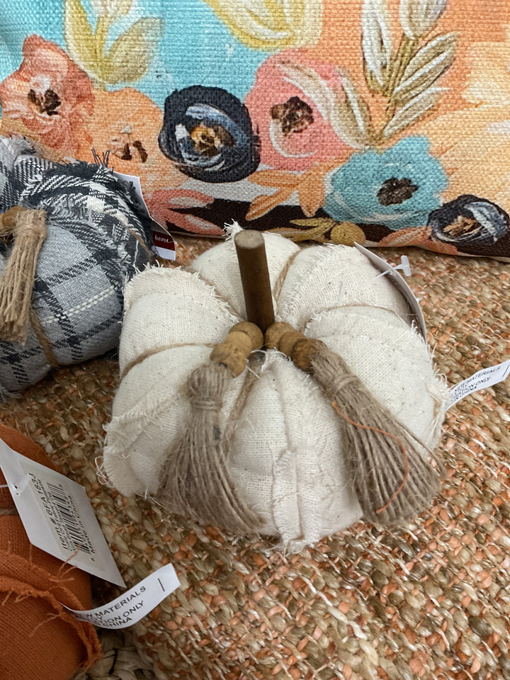 Fabric Pumpkins with Bead Tassel