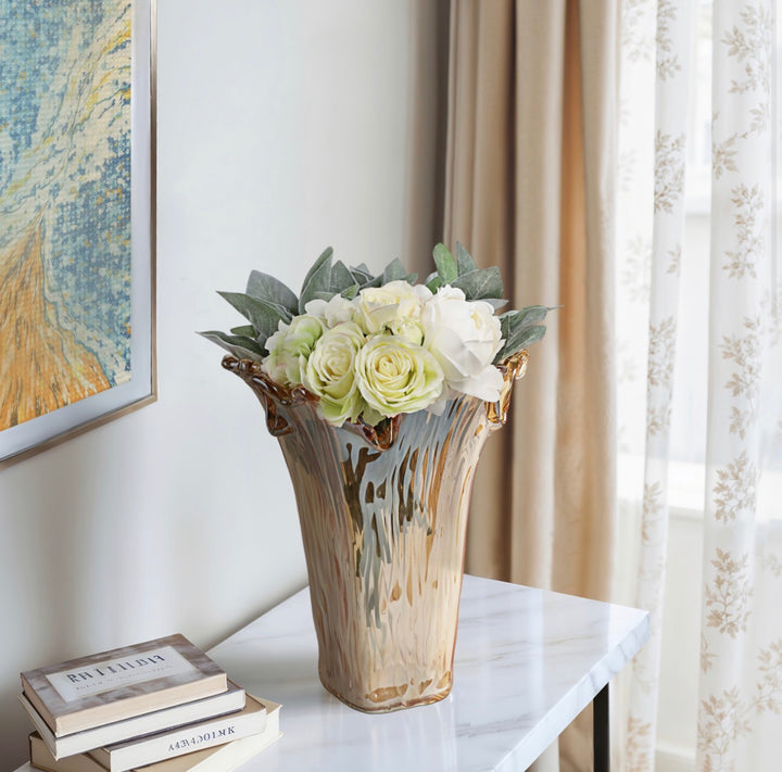 Bellaria Ruffled Italian Glass Vase